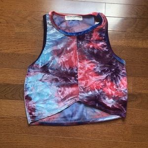 Tie-dye Halter Cropped Top